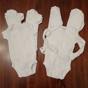 White Carter's NB newborn onesies